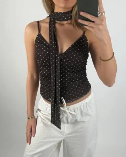 ELVIRA mesh top, brun