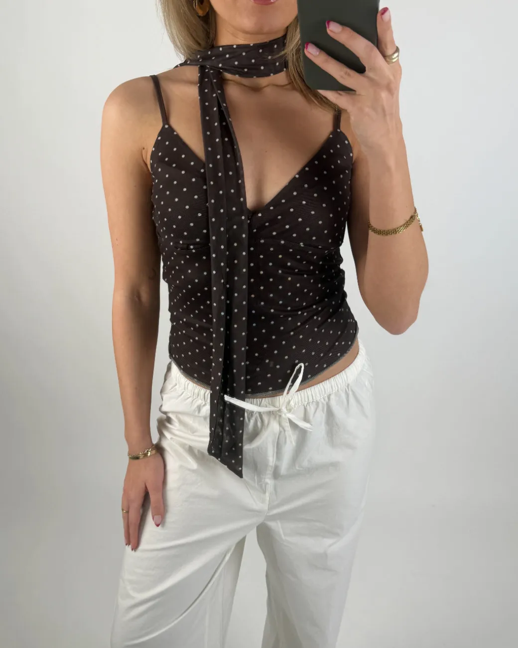 ELVIRA mesh top, brun