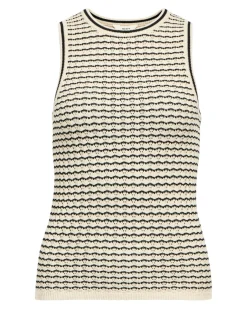 ESTER top, beige/sort