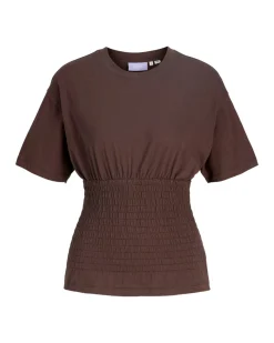 EVELYN smock t-shirt, brun
