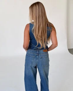 FAIZA denim top, blå