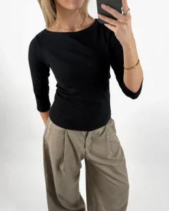 FIFI boatneck top, sort