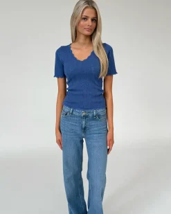 FINLEY strik t-shirt, blå