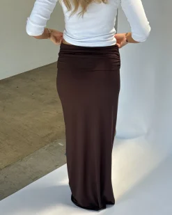 FLORENCE maxi nederdel, brun