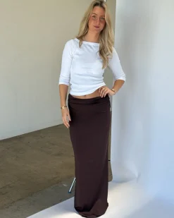 FLORENCE maxi nederdel, brun