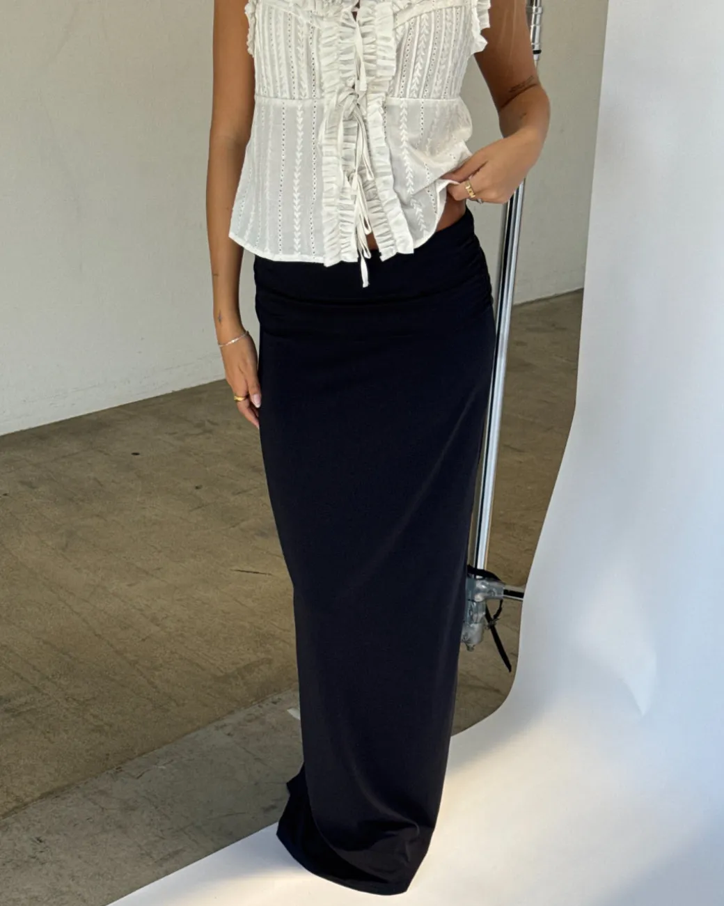 FLORENCE maxi nederdel, sort