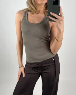 FRIDA top, brun