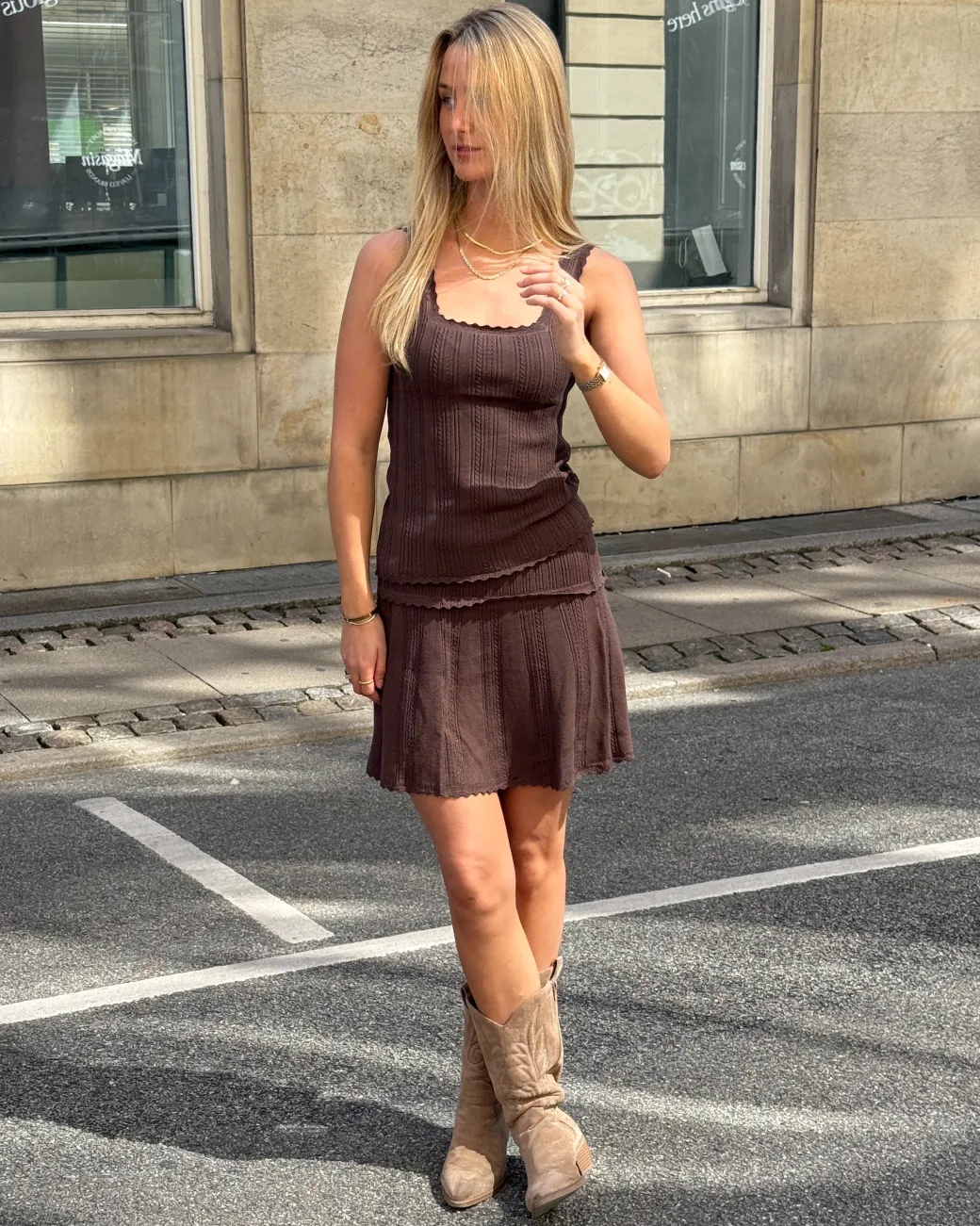 GIANNA top, brun