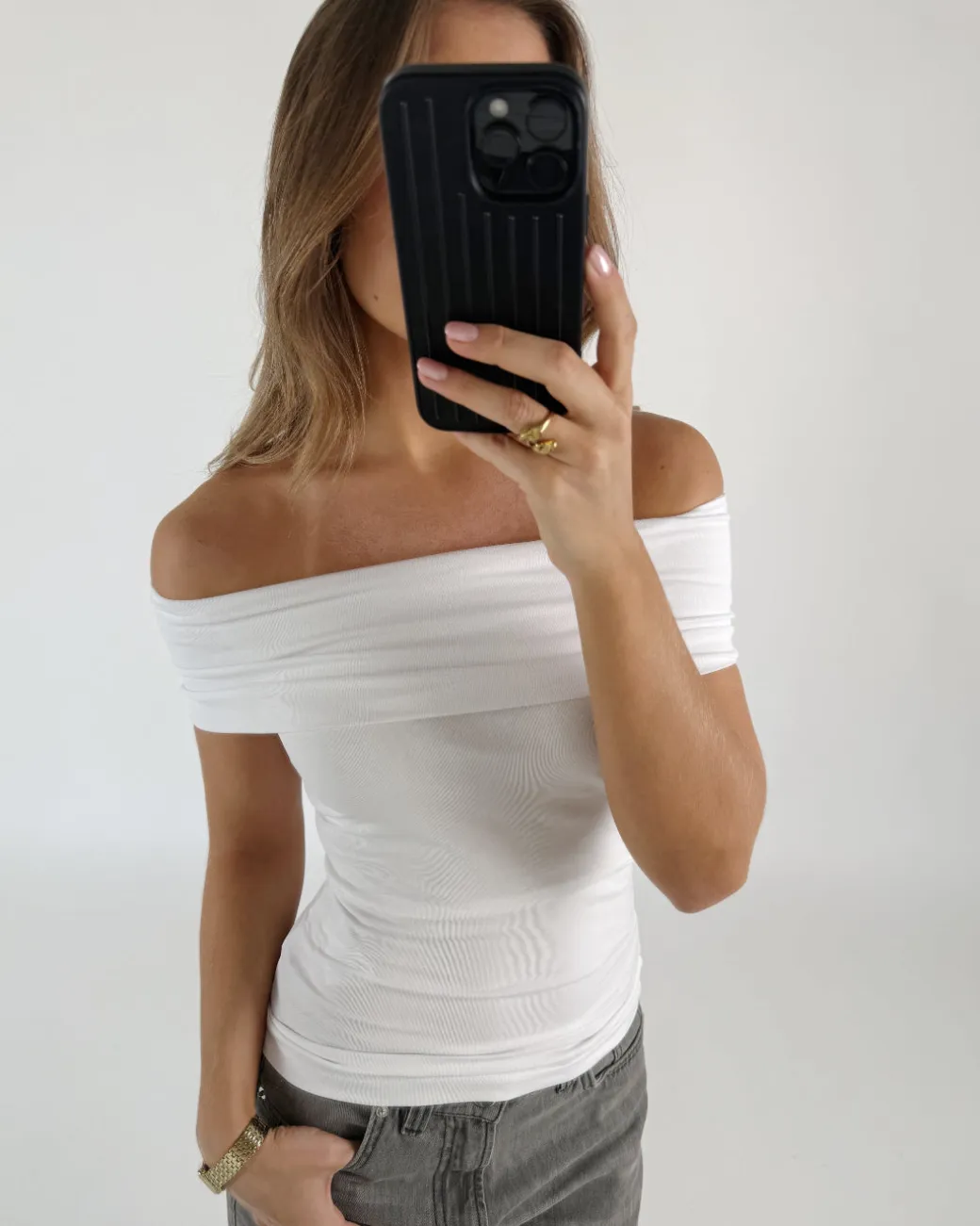 GIGI off shoulder top, hvid