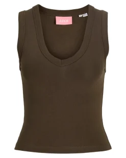 GIGI v-hals top, brun