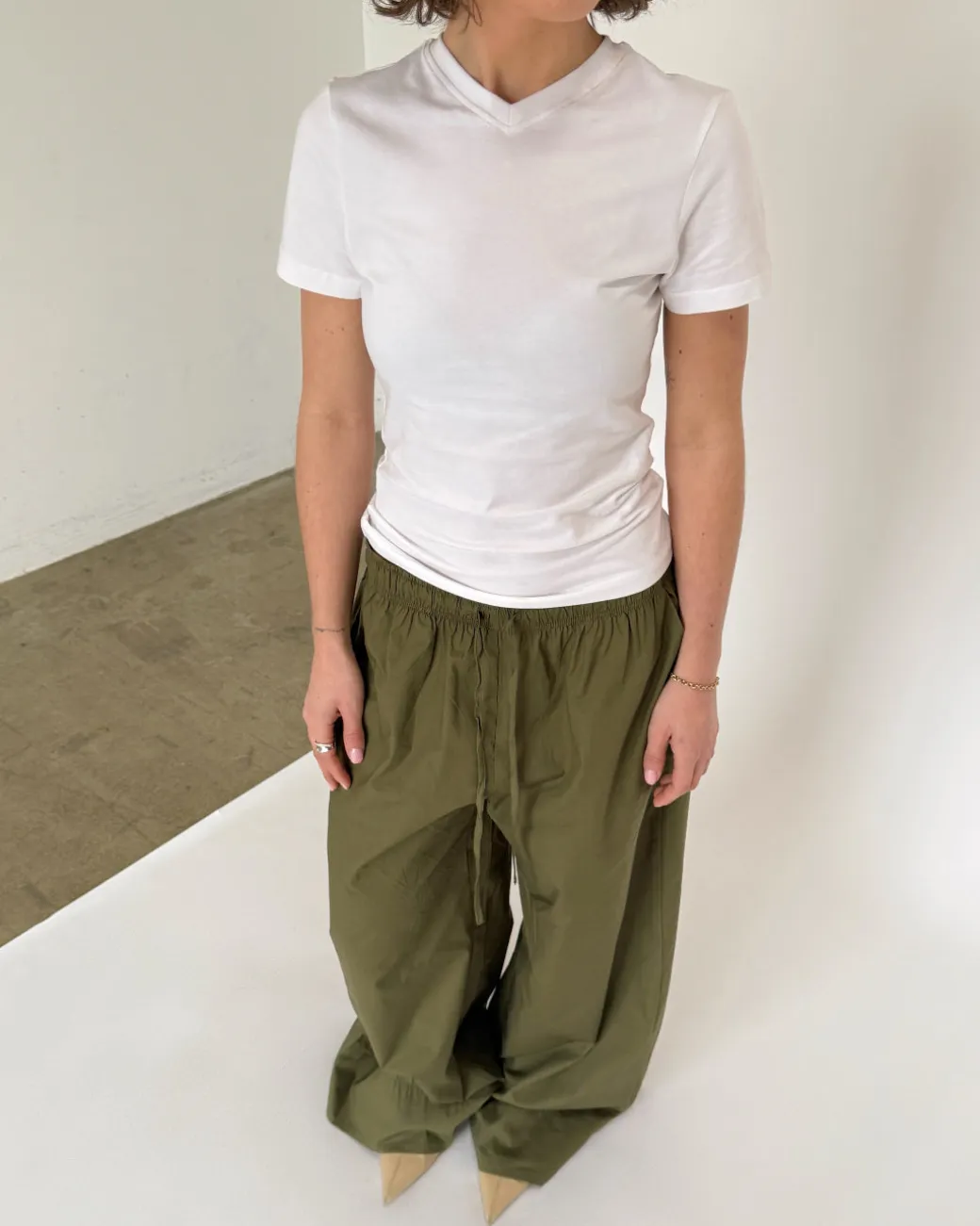GIGI V-hals t-shirt, hvid