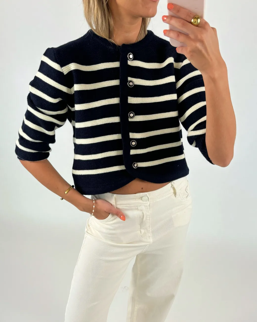 GINNY strik cardigan, navy