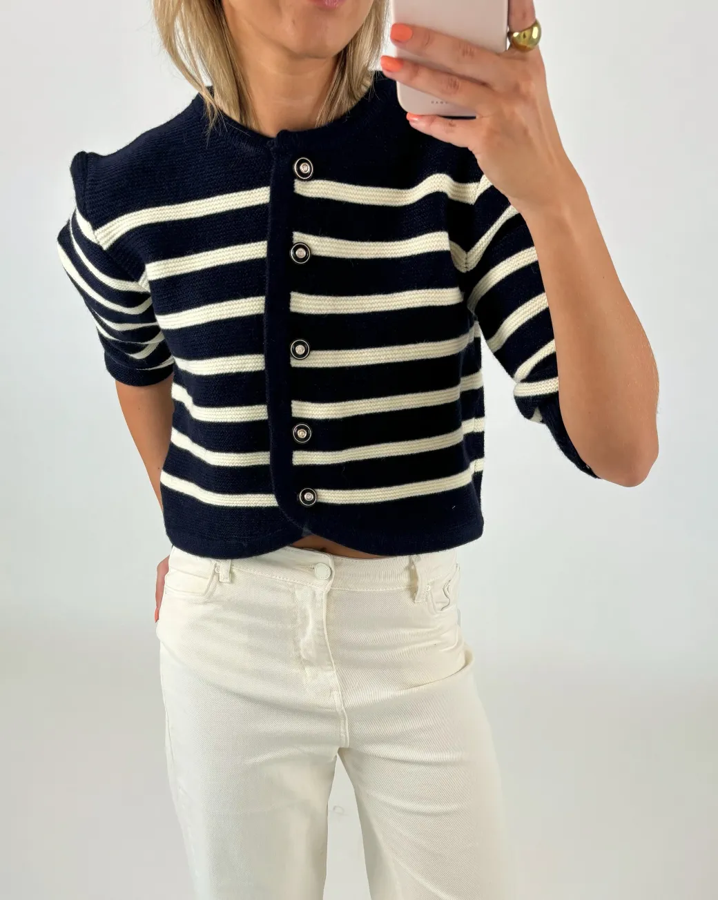 GINNY strik cardigan, navy