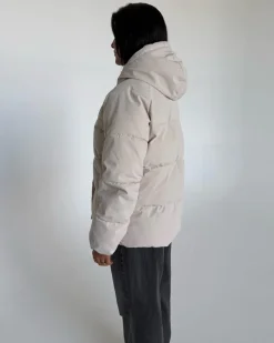 GLOBAL puffer jakke, creme