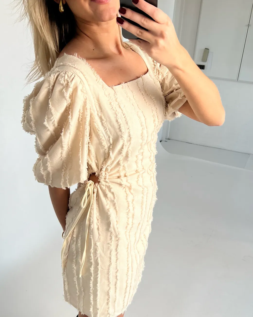 GRACELYN kjole, beige