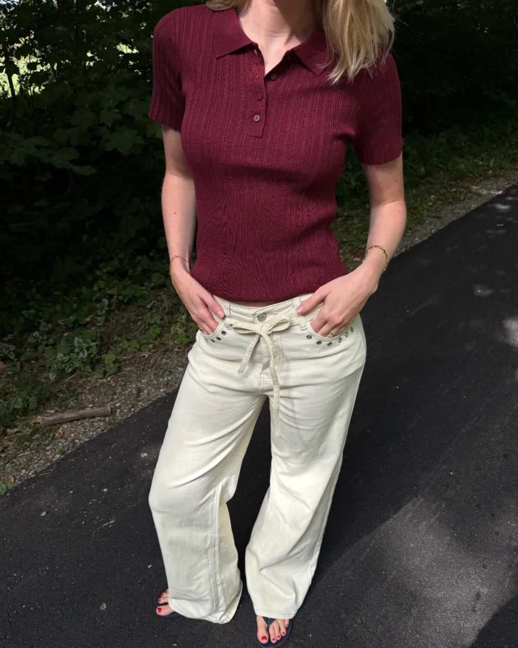HADLEY polo strik, bordeaux