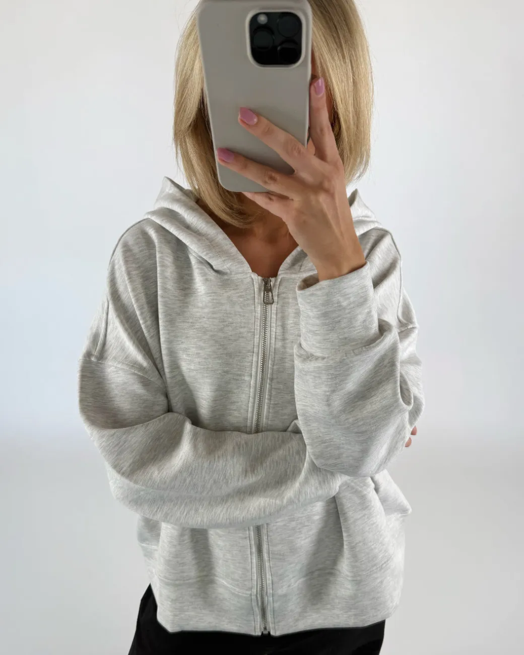 HEIDI zip hoodie, grå