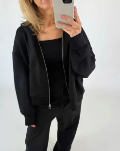 HEIDI zip hoodie, sort