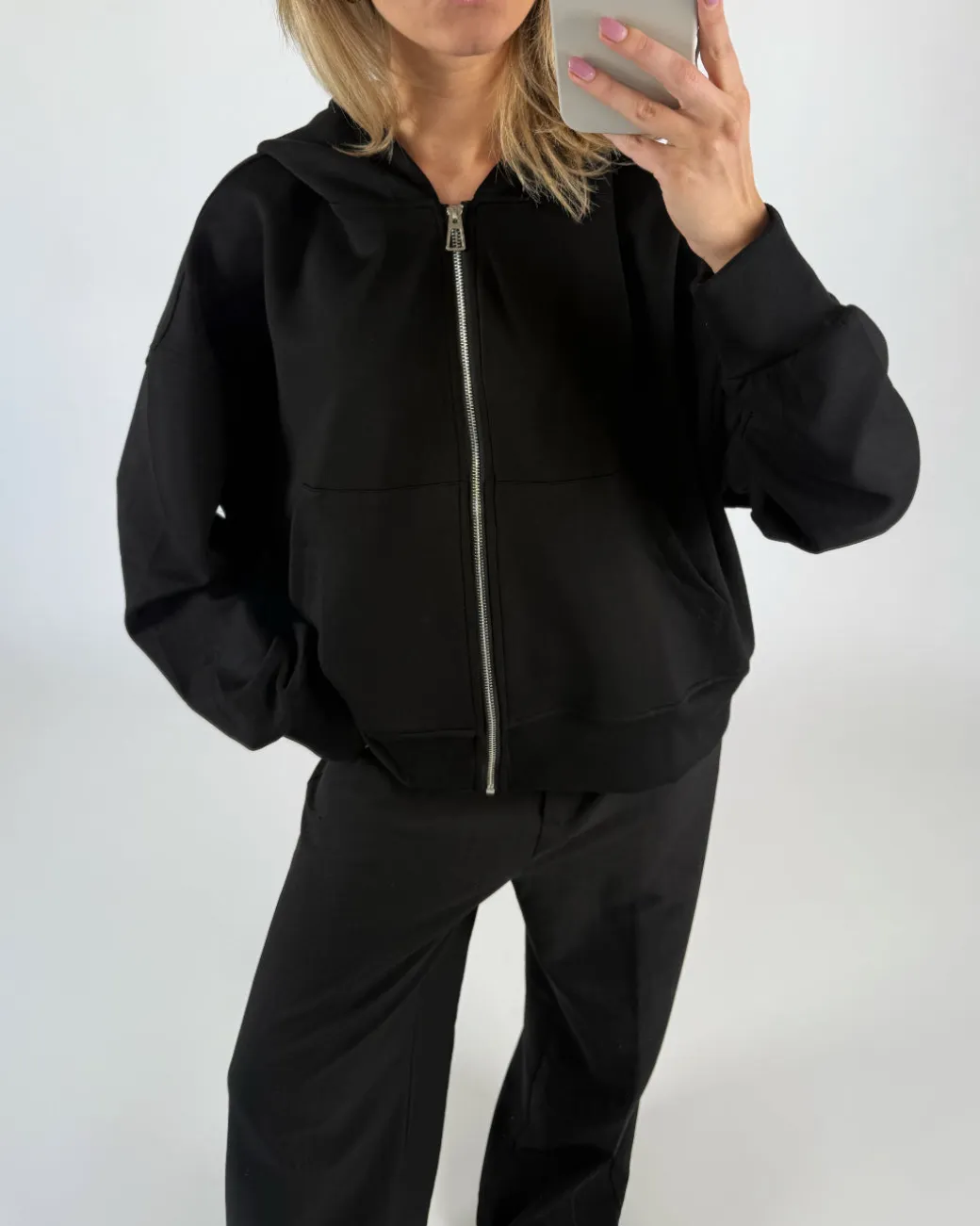 HEIDI zip hoodie, sort