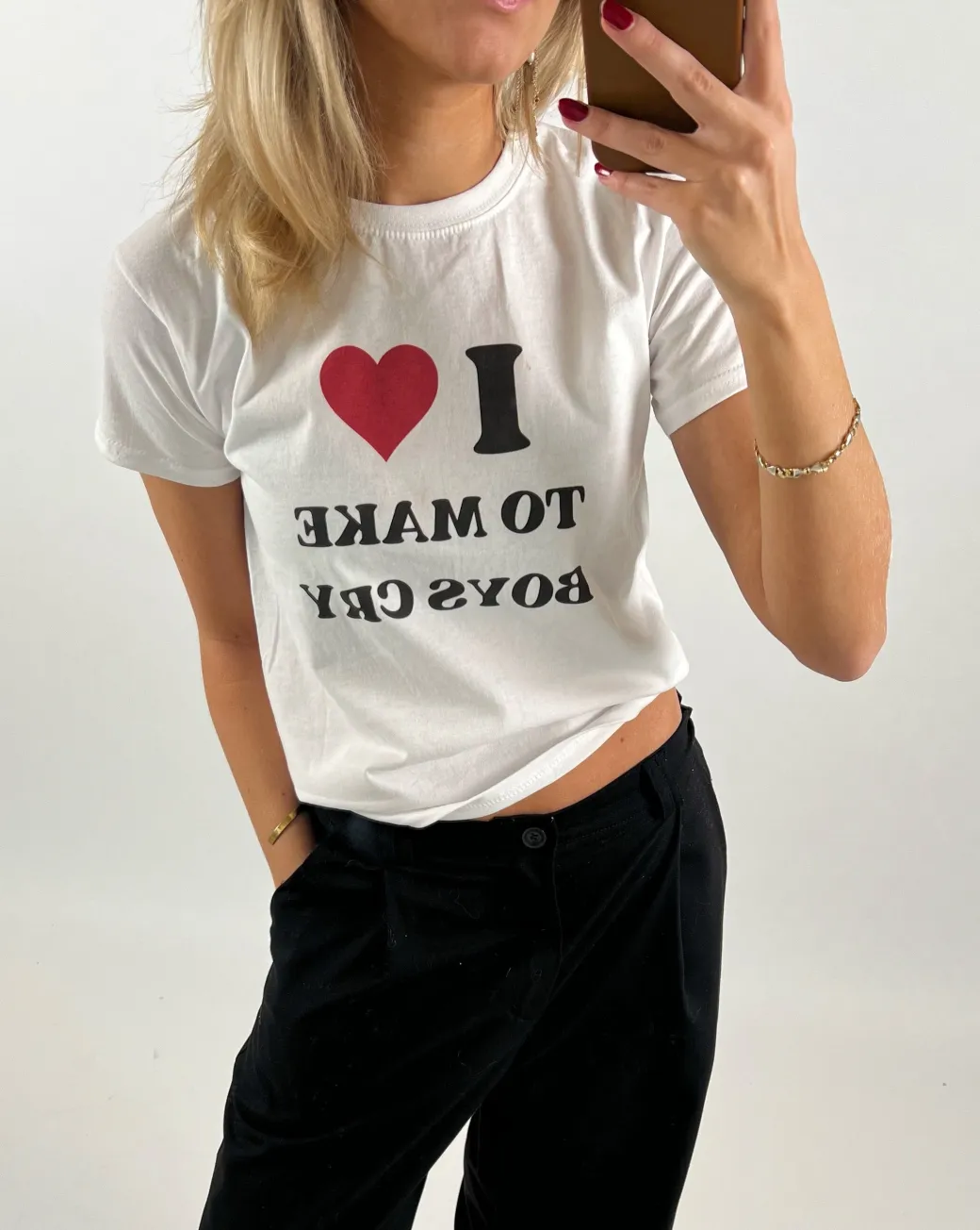 I <3 baby tee, hvid