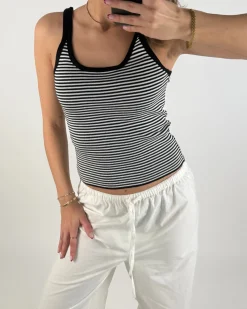 IRENE top, sort/hvid