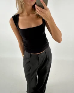ISABELLA top, mørkegrå