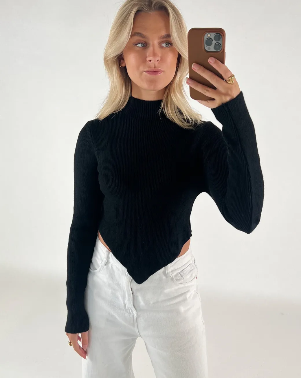 JADE striktrøje, sort