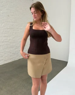 JANELLE top, brun