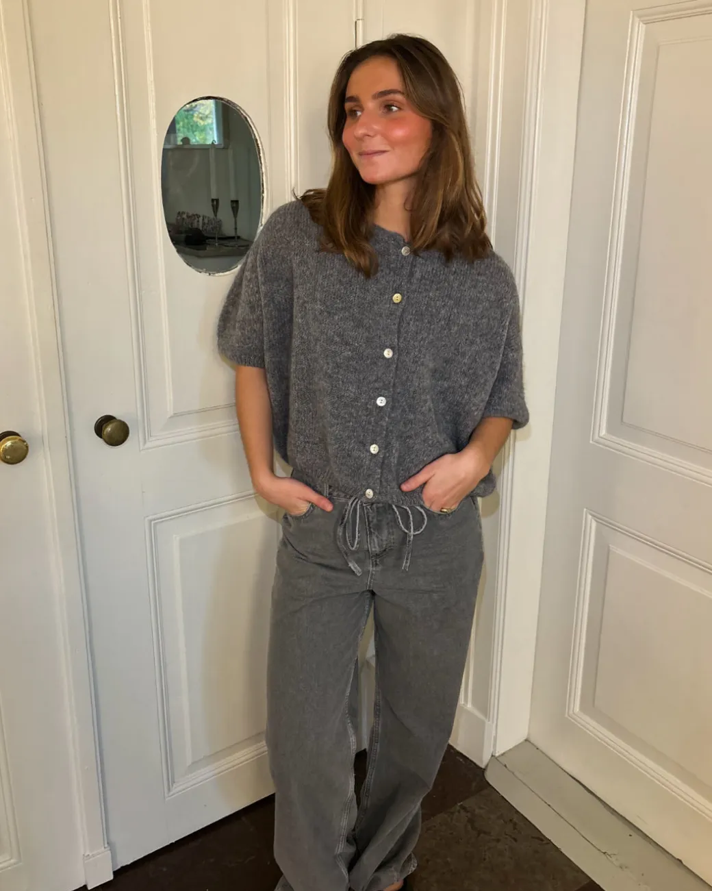 JAYLA strik cardigan, mørkegrå