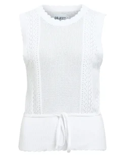 JEANY strik top, hvid