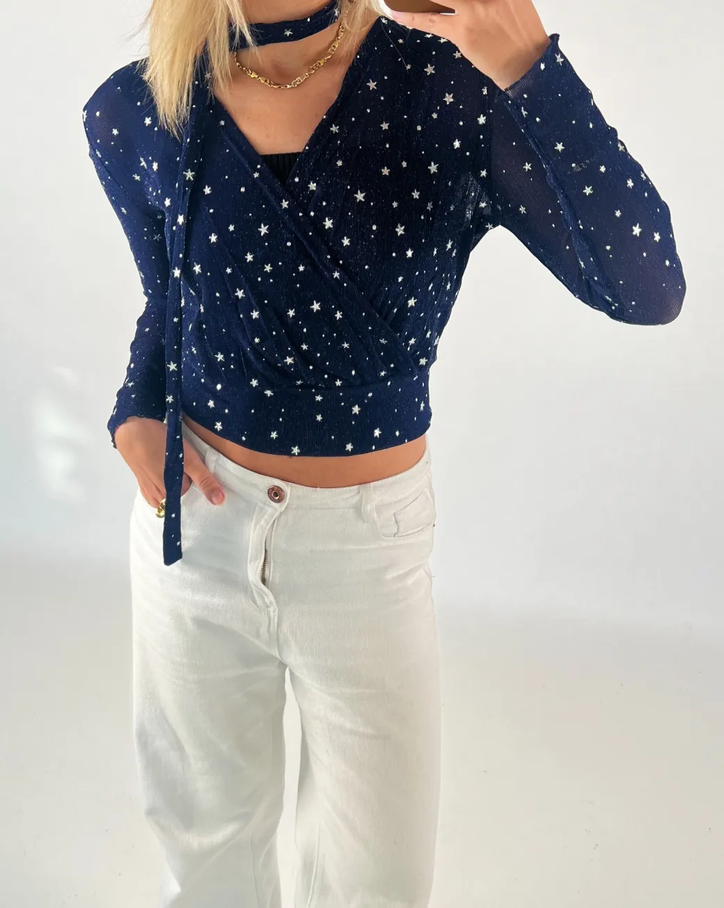 JELONA wrap bluse, navy