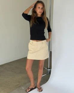 JOHANNA mini nederdel, beige