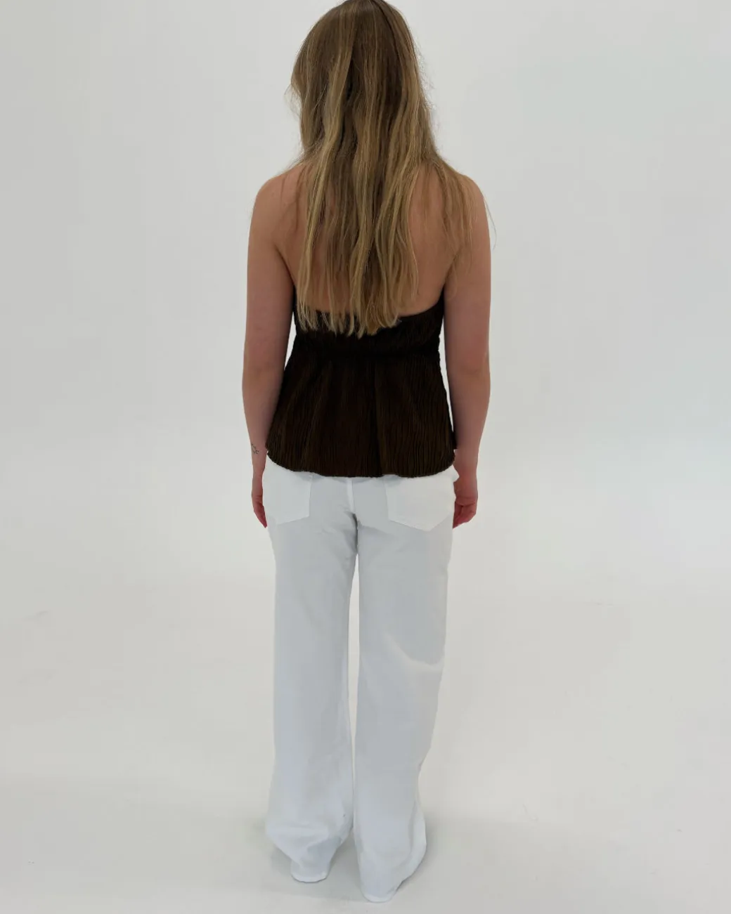 JOLENE halterneck top, brun