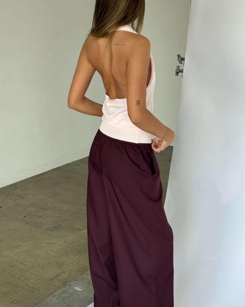 JORDAN halterneck top, lyserød