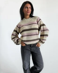 KELLY strik, creme/lyserød