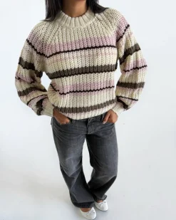 KELLY strik, creme/lyserød