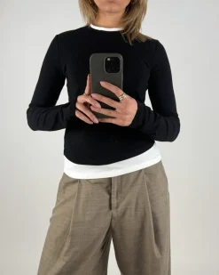 KENNA langærmet bluse, sort
