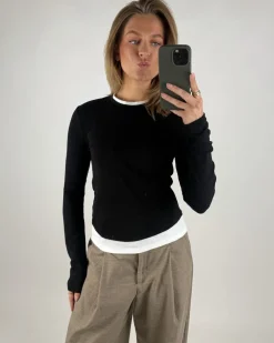 KENNA langærmet bluse, sort