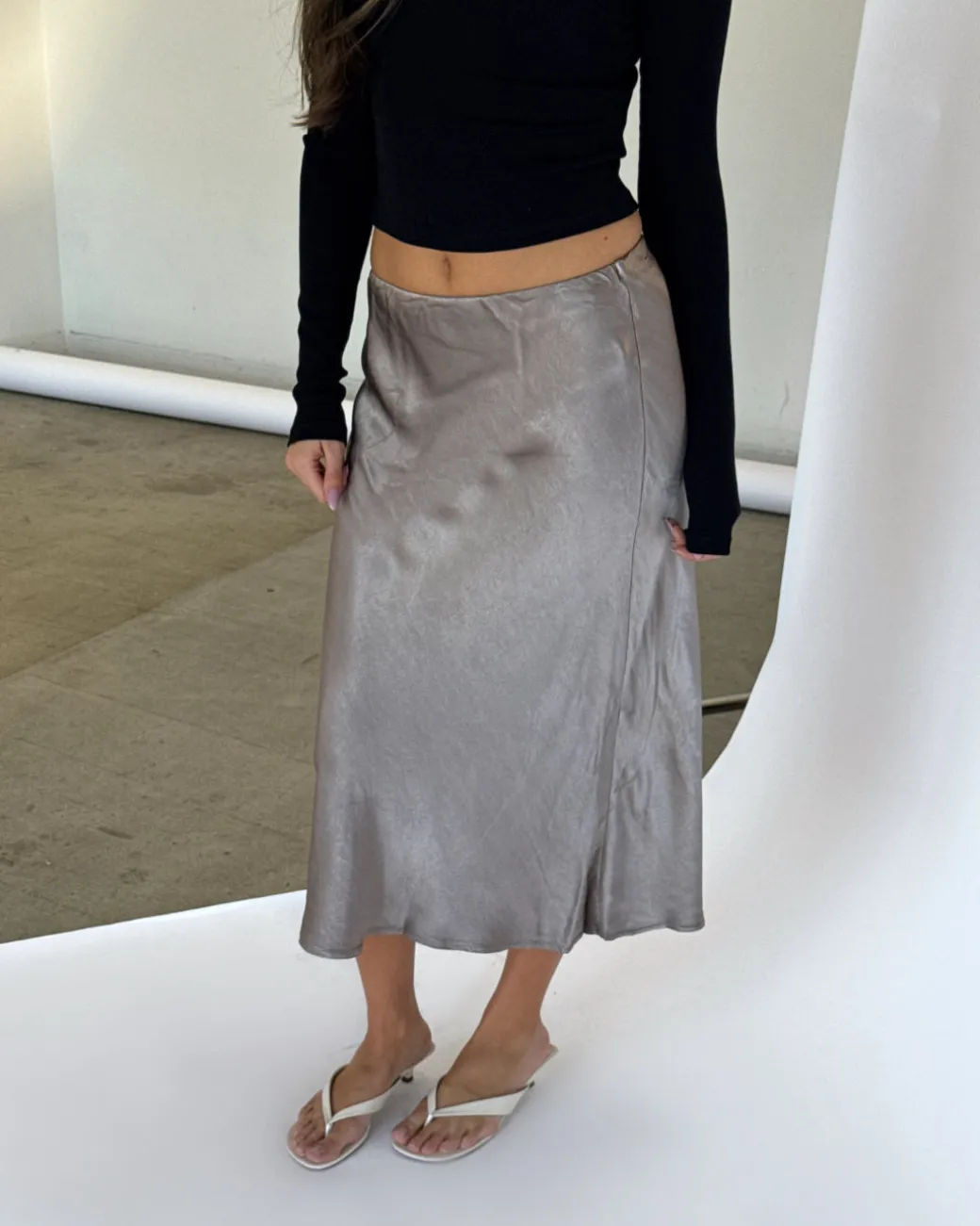 KLARA midi nederdel, sand