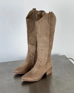 LANA suede støvler, beige