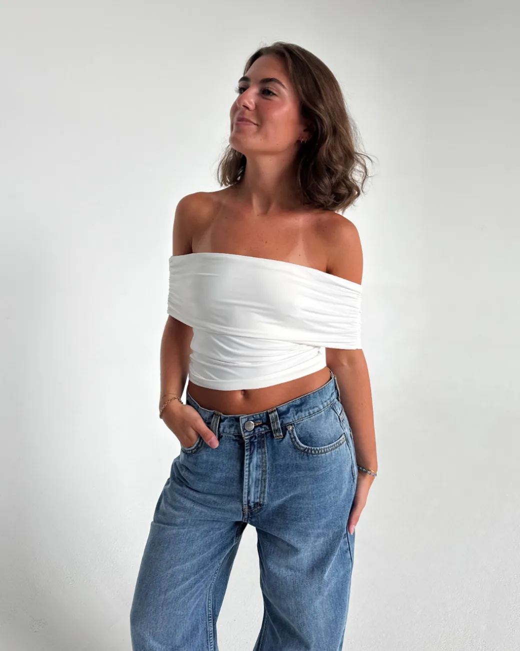 LEIA off shoulder top, hvid