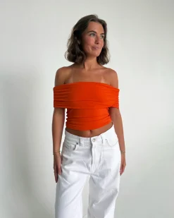 LEIA off shoulder top, orange