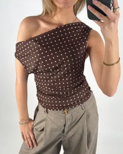 LENNOX off shoulder top, brun