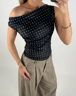 LENNOX off shoulder top, sort