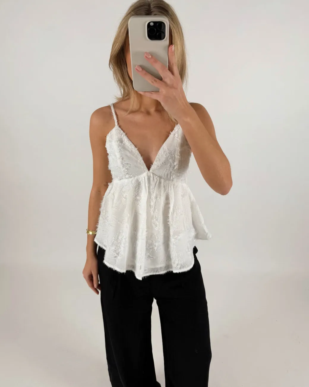 LESLIE top, hvid