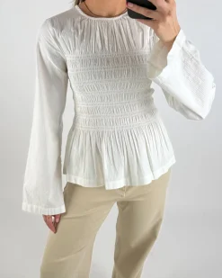 LINA smock bluse, hvid