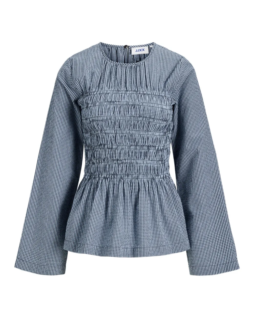 LINA smock bluse, ternet blå