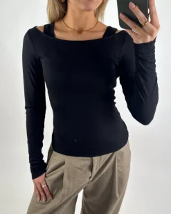 LISA bluse, sort