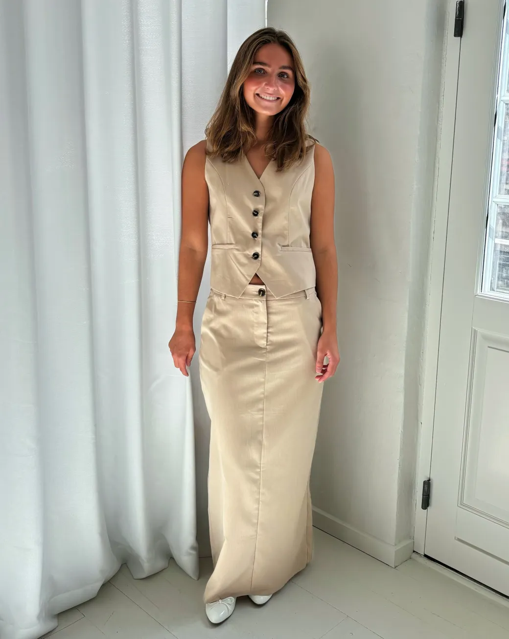 LIS nederdel, beige