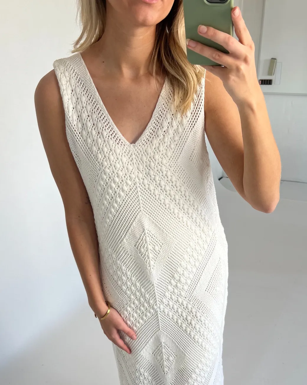 LUANA strik kjole, hvid